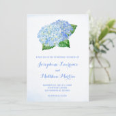 Blue Hydrangea Waterverf Wedding Invitations Kaart (Staand voorkant)