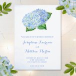 Blue Hydrangea Waterverf Wedding Invitations Kaart<br><div class="desc">Deze waterverf trouwuitnodigingen zijn voorzien van een blauw hydrangea-ontwerp. U kunt de tekstkleuren en -formaten en de achtergrondkleur wijzigen door op de knop "Aanpassen" te klikken. Deze hydrangea trouwuitnodigingen maken deel uit van het Collectie Blue Hydrangea Wedding, dat een volledig assortiment van huwelijkskantoorbenodigdheden omvat, zoals antwoordkaarten, informatiekaarten, adresetiketten, stickers, programma's,...</div>