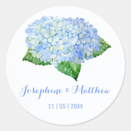 Blue Hydrangea Waterverf Wedding Stickers