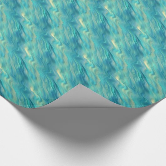 Blue Hydrangea Wavy Texture Cadeaupapier (Hoek)