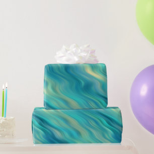 Blue Hydrangea Wavy Texture Cadeaupapier