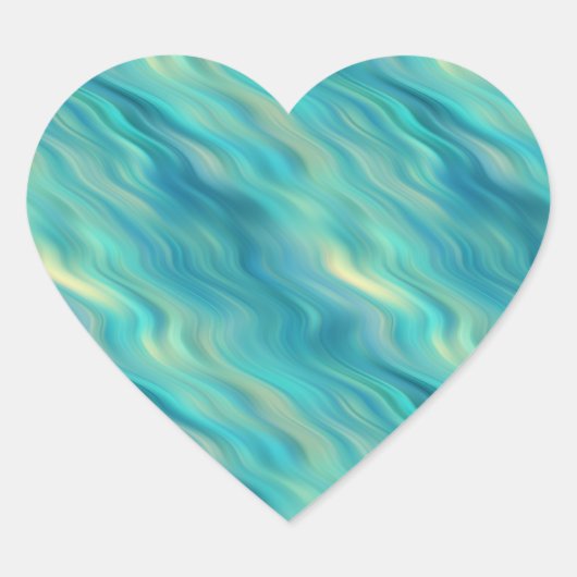 Blue Hydrangea Wavy Texture Hart Sticker (Voorkant)