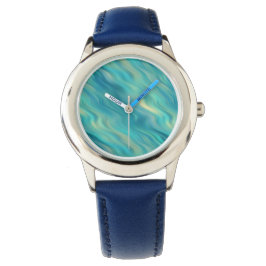 Blue Hydrangea Wavy Texture Horloge