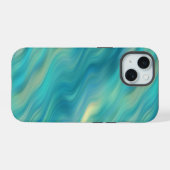 Blue Hydrangea Wavy Texture iPhone 15 Hoesje (Achterkant horizontaal)
