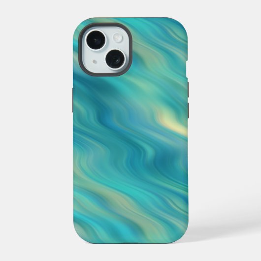 Blue Hydrangea Wavy Texture iPhone 15 Hoesje (Achterkant)