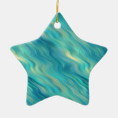 Blue Hydrangea Wavy Texture Keramisch Ornament (Voorkant)