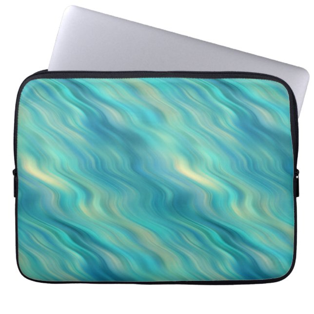 Blue Hydrangea Wavy Texture Laptop Sleeve (Voorkant)