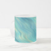 Blue Hydrangea Wavy Texture Matglas Koffiemok (Voorkant links)