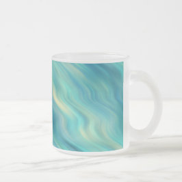 Blue Hydrangea Wavy Texture Matglas Koffiemok