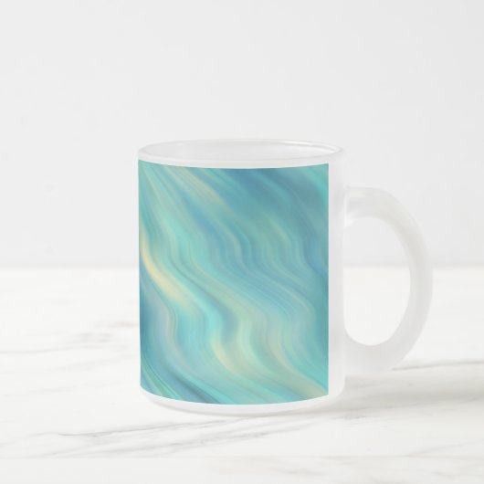 Blue Hydrangea Wavy Texture Matglas Koffiemok (Rechts)