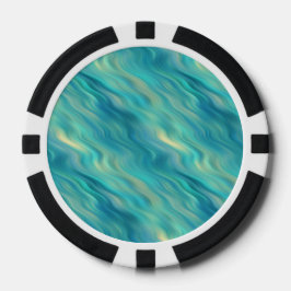 Blue Hydrangea Wavy Texture Poker Chips