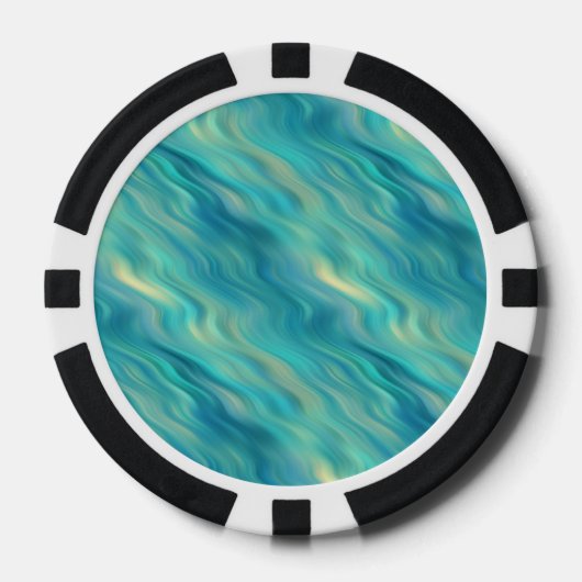 Blue Hydrangea Wavy Texture Poker Chips (Voorkant)