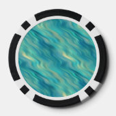 Blue Hydrangea Wavy Texture Poker Chips (Achterkant)