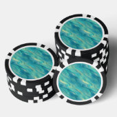 Blue Hydrangea Wavy Texture Poker Chips (Opstapeling)