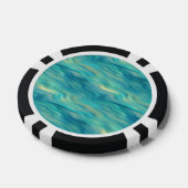 Blue Hydrangea Wavy Texture Poker Chips (Enkel)