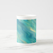 Blue Hydrangea Wavy Texture Porselein Kop (Voorkant)