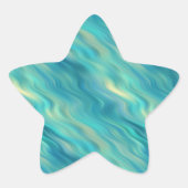 Blue Hydrangea Wavy Texture Ster Sticker (Voorkant)