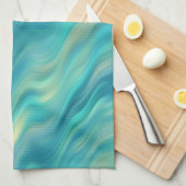 Blue Hydrangea Wavy Texture Theedoek (Quarter Fold)