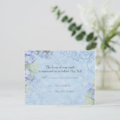 Blue Hydrangea - Weddenschap-kaart RSVP Kaartje (Staand voorkant)
