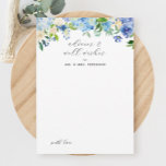 Blue Hydrangea Wedding Advice and Wishes Kaart<br><div class="desc">Blue Hydrangea vrijgezellenfeest adviseert en wenst Kaarten</div>