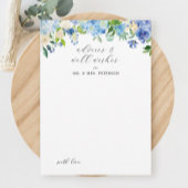 Blue Hydrangea Wedding Advice and Wishes Kaart