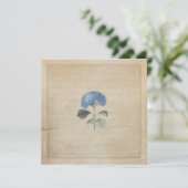  Blue Hydrangea Wedding Ceremony Custom Kaart (Staand voorkant)