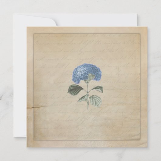  Blue Hydrangea Wedding Ceremony Custom Kaart (Voorkant)