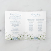 Blue Hydrangea Wedding Ceremony Folded Program Programma (Binnen)