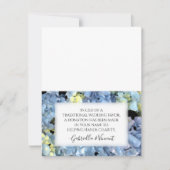 Blue Hydrangea Wedding Charity Favor Kaart (Voorkant)