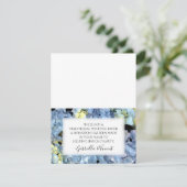 Blue Hydrangea Wedding Charity Favor Kaart (Staand voorkant)