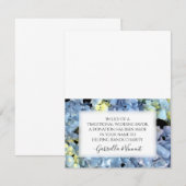 Blue Hydrangea Wedding Charity Favor Kaart (Voorkant / Achterkant)