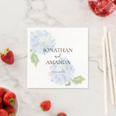 Blue Hydrangea Wedding Cocktail Servet (Insitu)