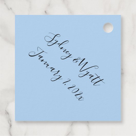 Blue Hydrangea Wedding Dank je Stropdas op Labels (Achterkant)