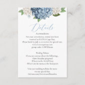 Blue Hydrangea Wedding Details Enclosure Card Informatiekaartje (Voorkant)