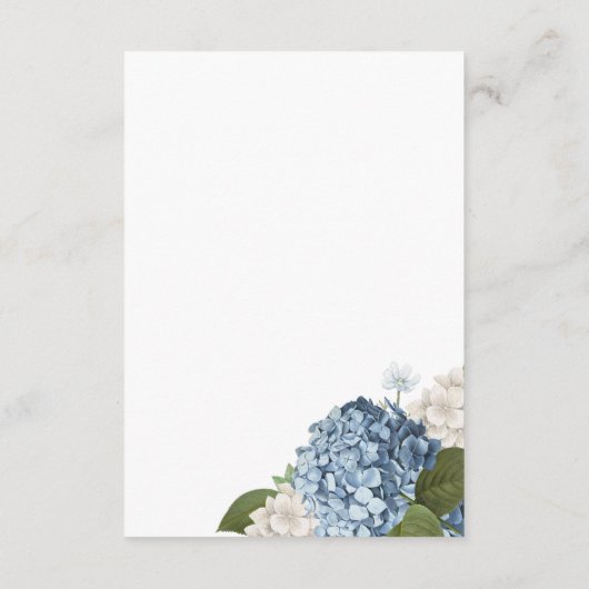 Blue Hydrangea Wedding Details Enclosure Card Informatiekaartje (Achterkant)
