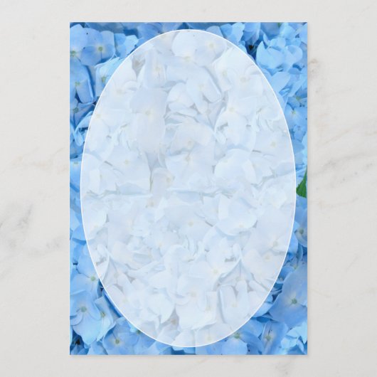 Blue Hydrangea Wedding Fan Program Paper Programmakaart (Achterkant)