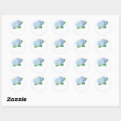 Blue Hydrangea Wedding Favor Stickers (Vel)