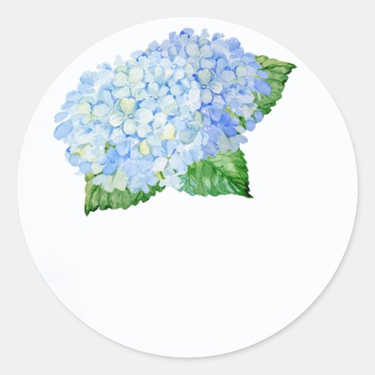 Blue Hydrangea Wedding Favor Stickers (Voorkant)