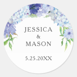 Blue Hydrangea Wedding Favoriet Cadeau Stickers La