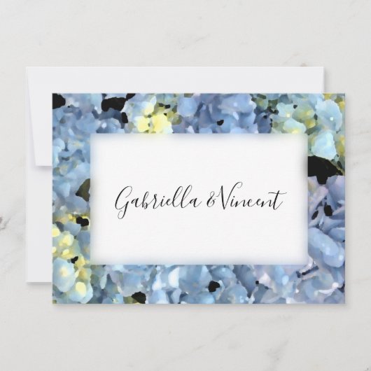 Blue Hydrangea Wedding Flat Stationery Note Cards Notitiekaartje (Voorkant)