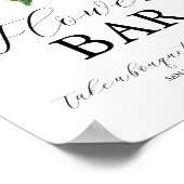 Blue Hydrangea Wedding Flower Bar Signs Poster (Hoek)