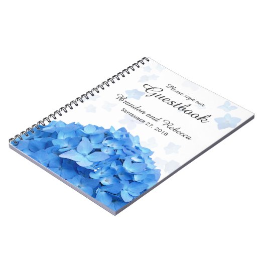 Blue Hydrangea Wedding Guestbook Notitieboek (Linkerzijde)