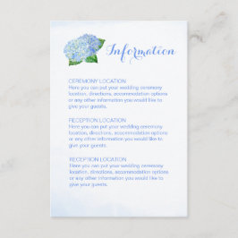 Blue Hydrangea Wedding Information Cards Informatiekaartje