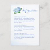 Blue Hydrangea Wedding Information Cards Informatiekaartje (Voorkant)