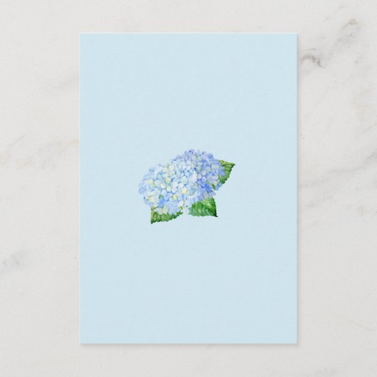 Blue Hydrangea Wedding Information Cards Informatiekaartje (Achterkant)