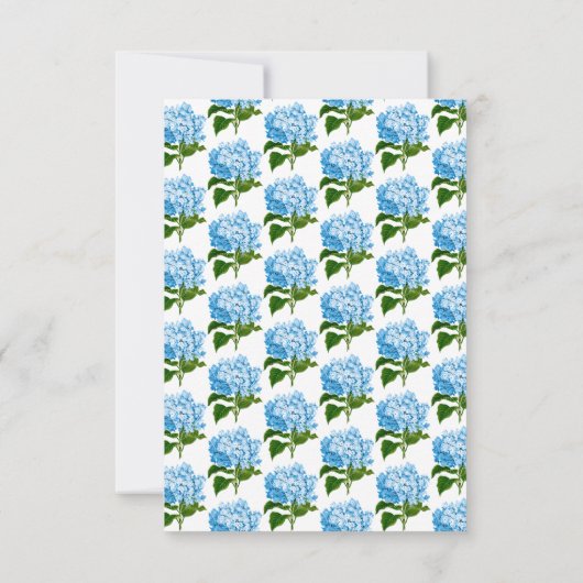 Blue Hydrangea Wedding Invitation Insert Kaart (Achterkant)