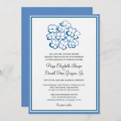 Blue Hydrangea Wedding Invitation Kaart (Voorkant / Achterkant)