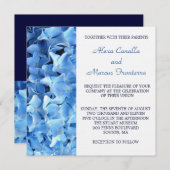 Blue Hydrangea Wedding Invitation Kaart (Voorkant / Achterkant)