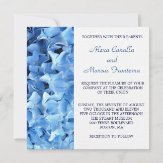 Blue Hydrangea Wedding Invitation Kaart