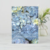 Blue Hydrangea Wedding Invitation Kaart (Staand voorkant)